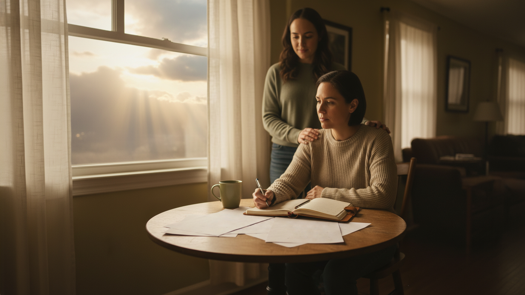 what is psychosocial disability - a female NDIS participant and her carer wonder